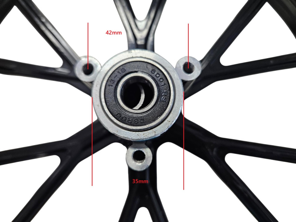 (209E2b) Voorvelg 2.50-10 compleet met band