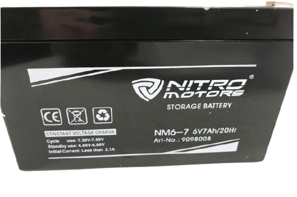 (27F4b) Accu 6 volt voor kinderquads 7.0ah