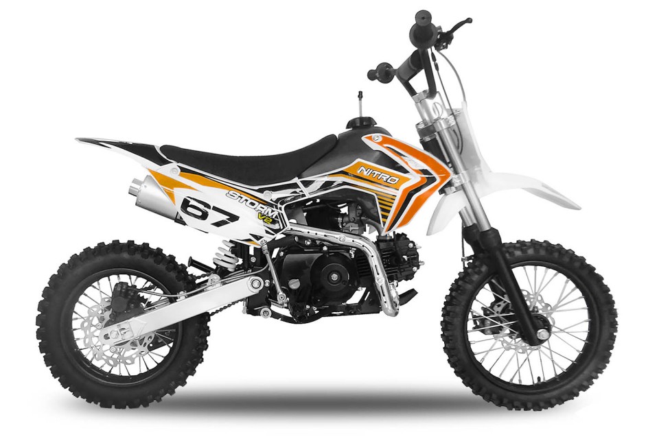 Dirtbike 110cc automaat Storm V2 12/10 Orange