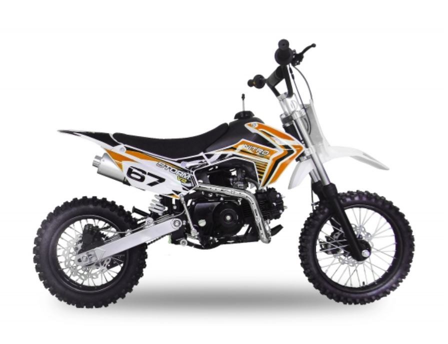 Dirtbike 110cc automaat Storm V2 14/12 orange