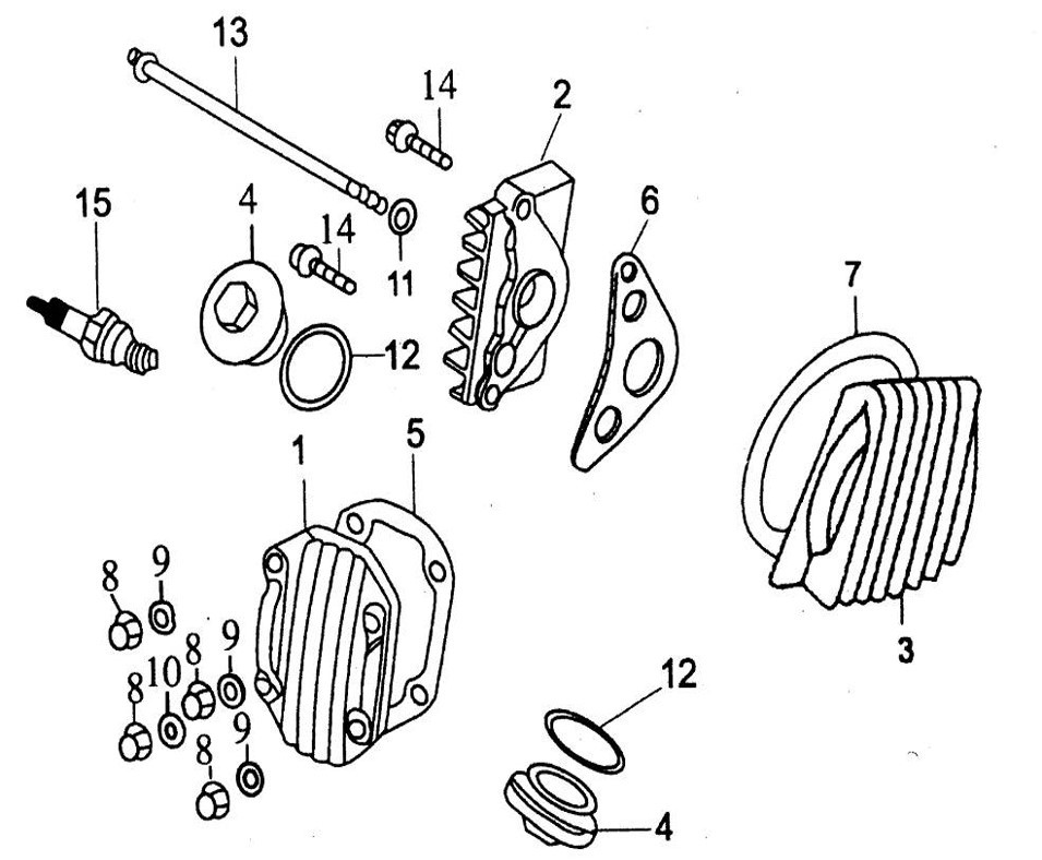 (8J2b) Dirtbike Quad cilinderkop zijdeksel bout