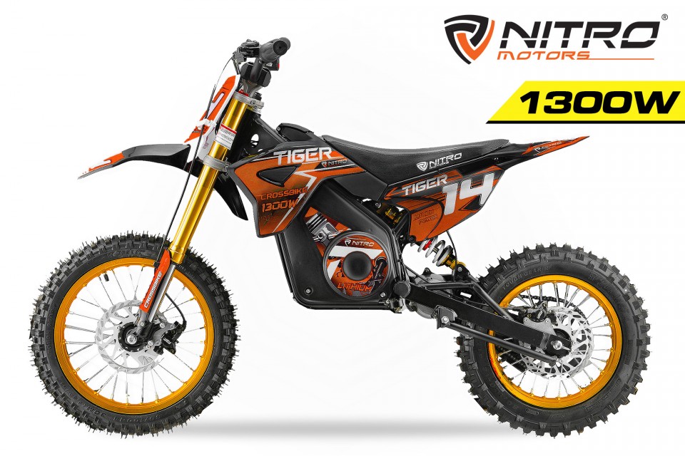 Eco Dirtbike 1300W Tiger DLX 14 lithium accu 14ah