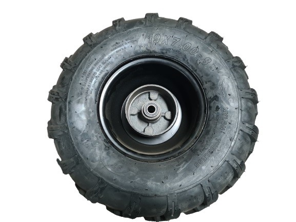 (208B3a) set Band met velg RV + LV 4 gaats 8inch (19x7.00-8)