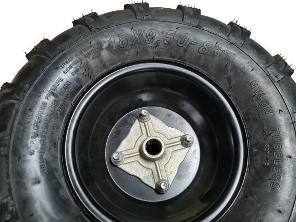 (208B3b) set Band met velg RA + LA 4 gaats 8inch (18x9.50-8)