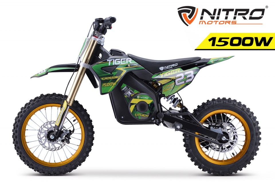 Eco midi Kinder 1500W Dirtbike Tiger DLX 14 Green
