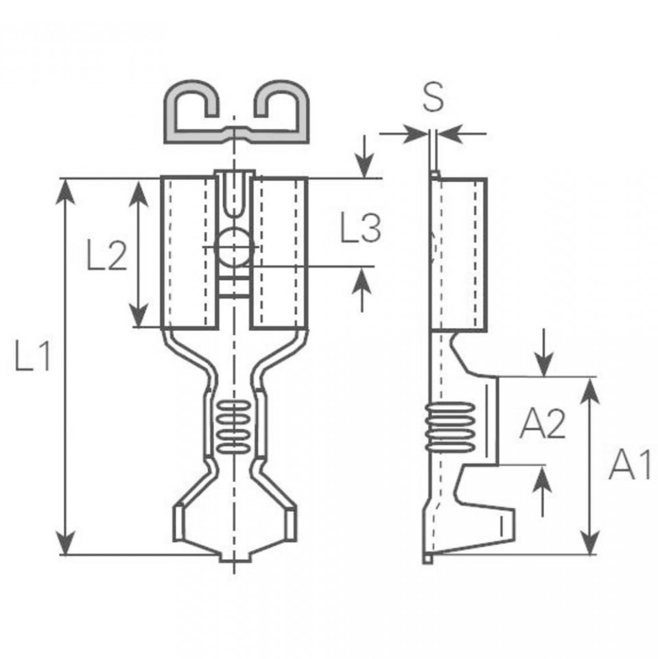 (35E8a) Schuifstekkerset plat 6.3mm vrouw (10stuks) (93989)