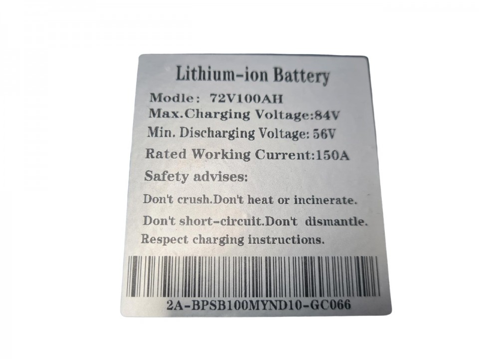 (205A4c) Lithium accupakket 72V 100Ah E-performance