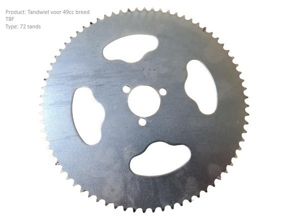 (5H3a) Achtertandwiel breed achter 72 tands as:29mm st= 3 x 34mm