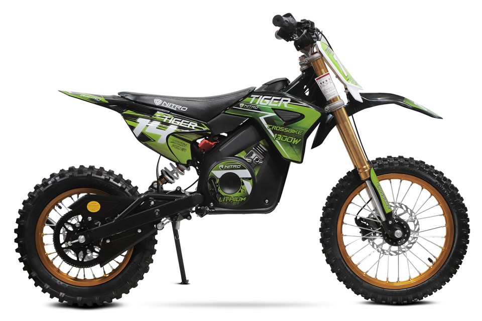 Eco Dirtbike 1300W Tiger DLX 14/12 lithium accu 13ah borstelloos