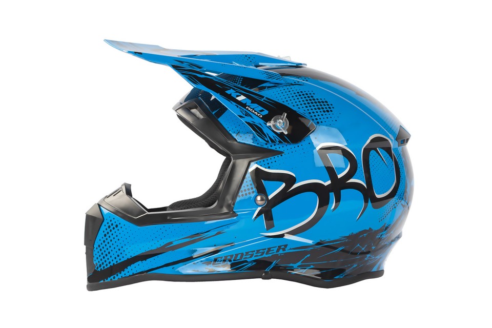 KIMO BRO Kinder Crosshelm Helm Sport Blue ECE 