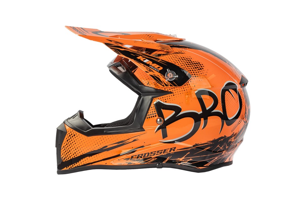 KIMO BRO Kinder Crosshelm Helm Sport Orange ECE 