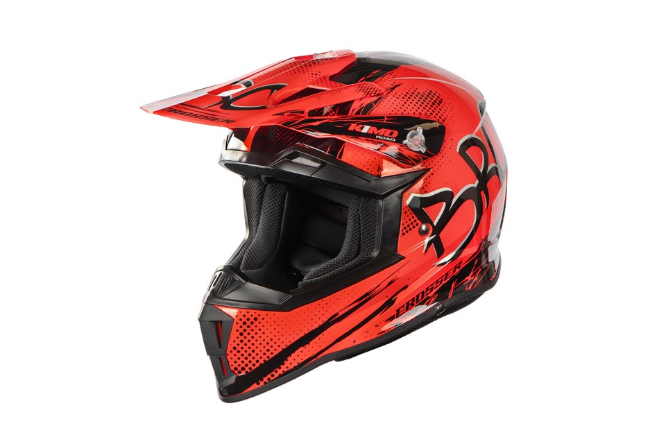 KIMO BRO Kinder Crosshelm Helm Sport Rood ECE