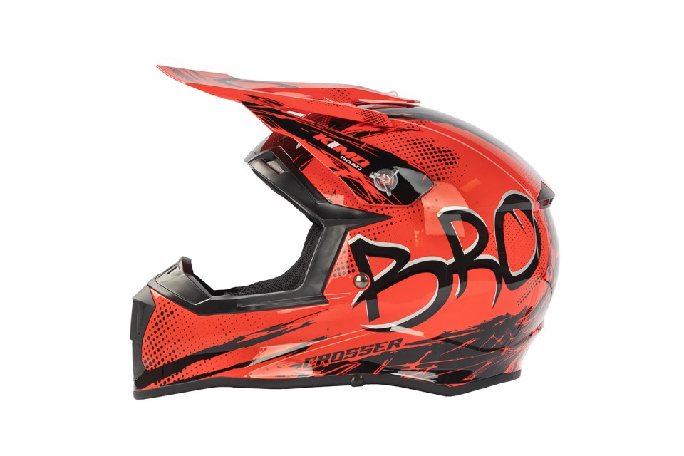 KIMO BRO Kinder Crosshelm Helm Sport Rood ECE 