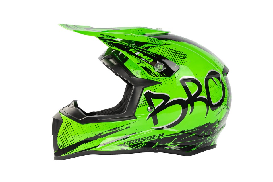 KIMO BRO Kinder Crosshelm Helm Sport Green ECE