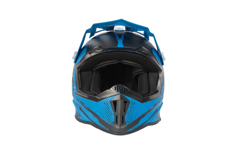 KIMO BRO Kinder Crosshelm Helm Sport Mat-Blue ECE