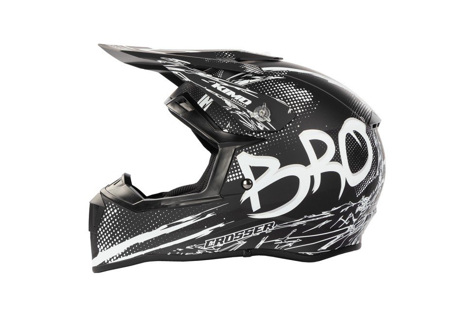 KIMO BRO Kinder Crosshelm Helm Sport Mat-Black ECE