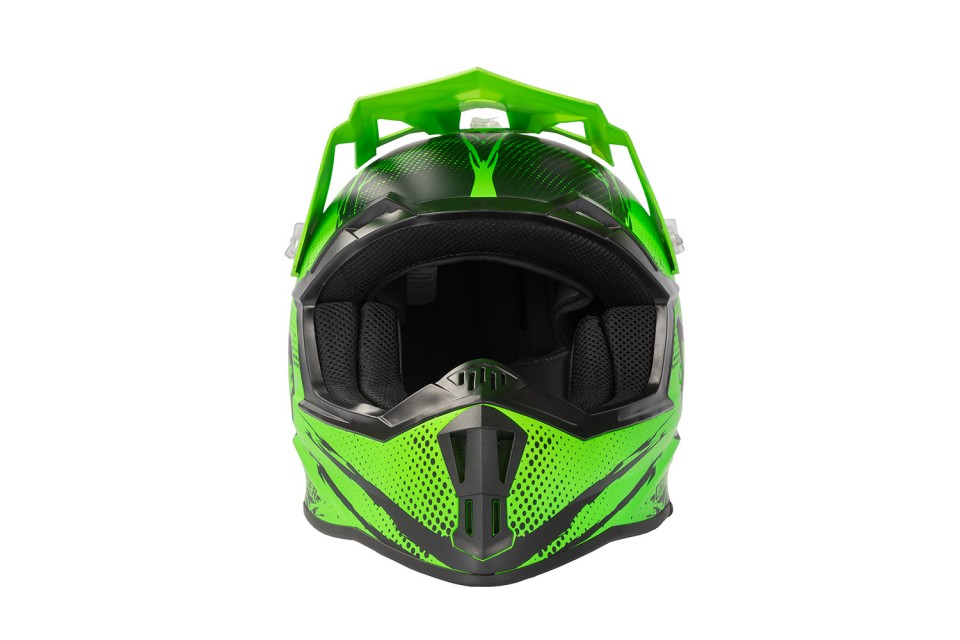 KIMO BRO Kinder Crosshelm Helm Sport Mat-Green ECE
