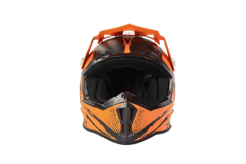 KIMO BRO Kinder Crosshelm Helm Sport Mat-Orange ECE