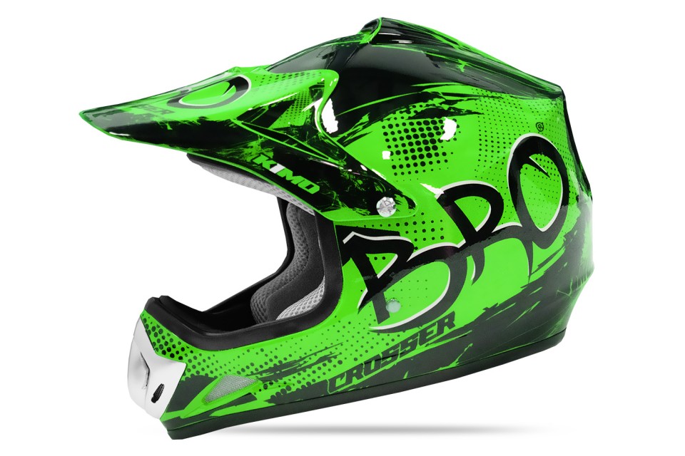 KIMO BRO Kinder Crosshelm Helm Sport Green