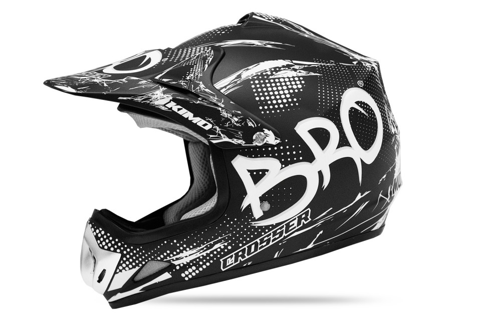KIMO BRO Kinder Crosshelm Helm Sport Mat-Black