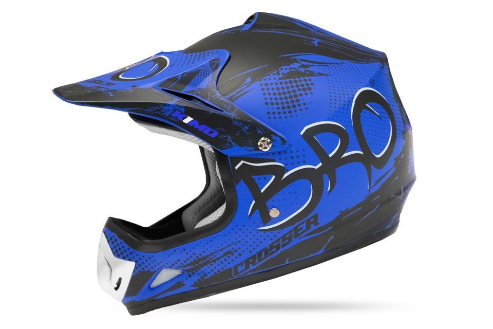 KIMO BRO Kinder Crosshelm Helm Sport Mat-Blue