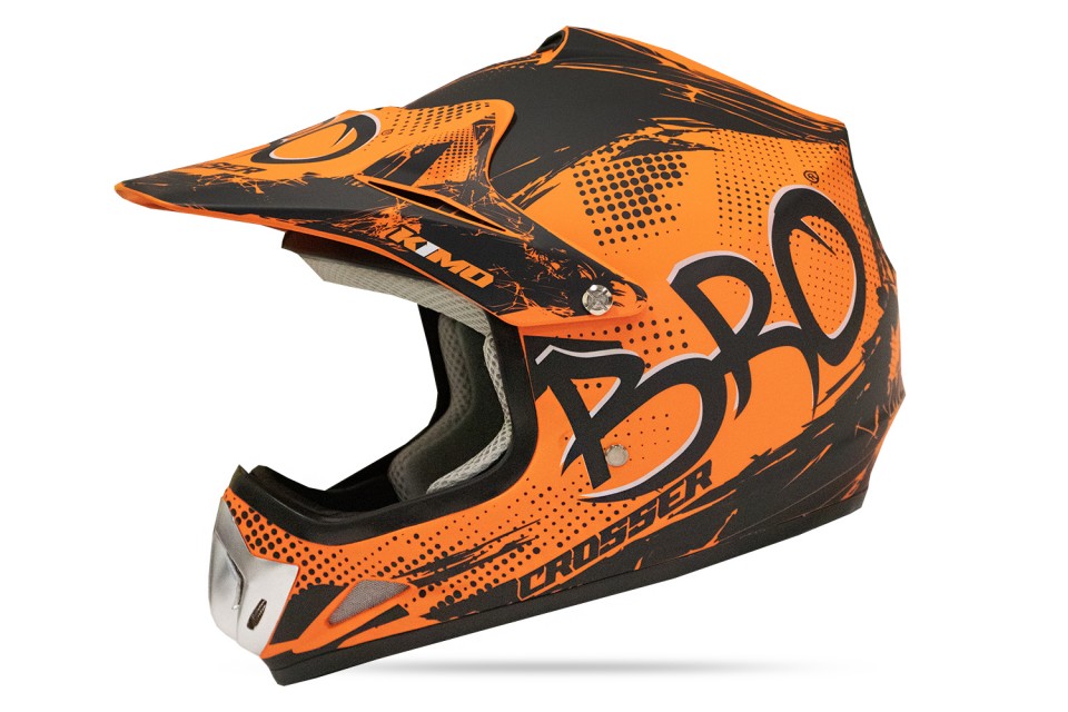 KIMO BRO Kinder Crosshelm Helm Sport Mat-Orange
