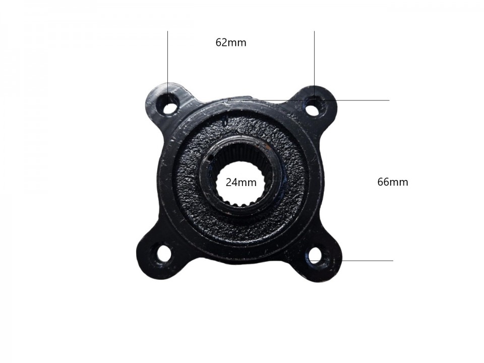 (10B4a) Wielnaaf achterzijde 4 bouts / as 24mm ATV