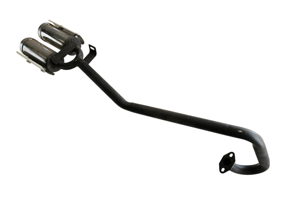 (24Z3d) Uitlaat dubbele demper Dragon 2-takt