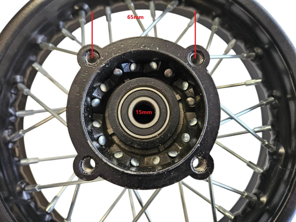 (221A1a) 10 inch achtervelg as 15mm