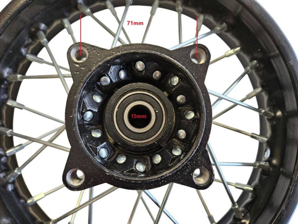 (221A1a) 10 inch achtervelg as 15mm