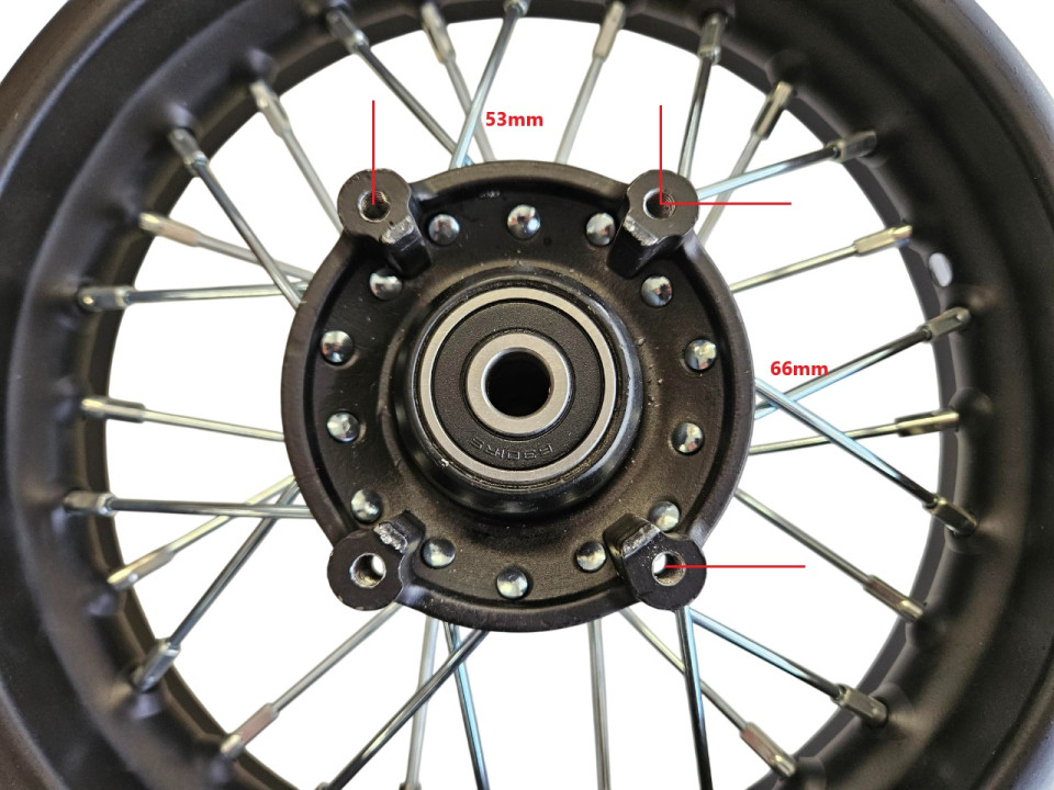 (221A1b) 10 inch achtervelg as 12mm