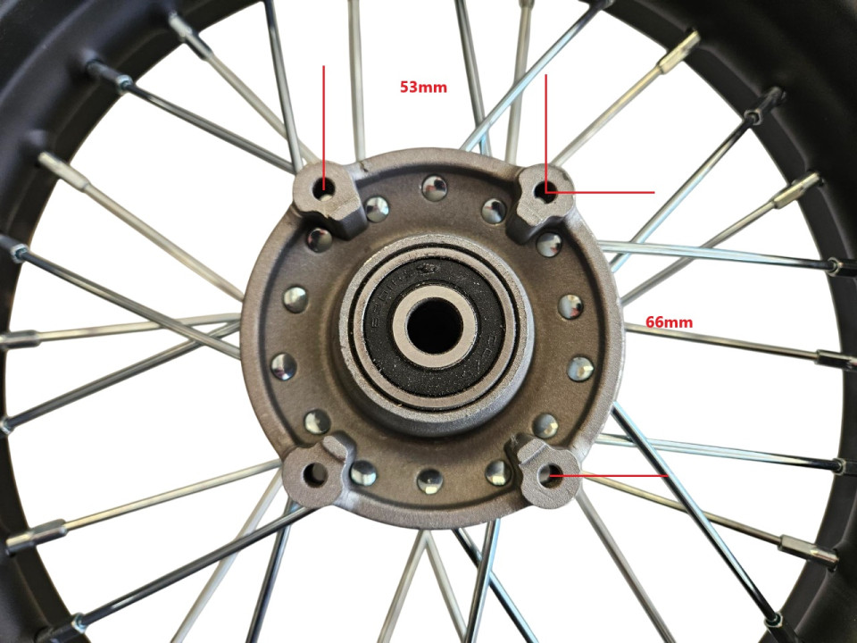 (221A2b) 12 inch achtervelg as 12mm