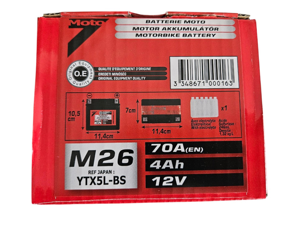 (15C4c) (AANBIEDING) 12 volt / 4.0Ah met zuur