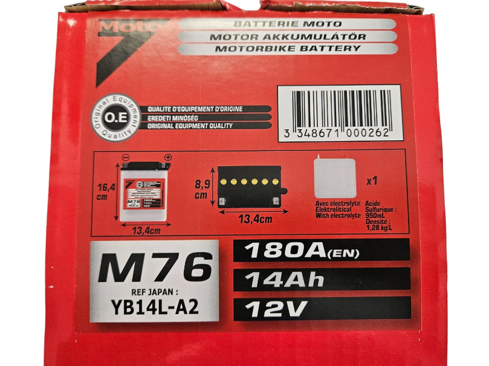 (27A2c) 12Volt / 14 Ah met accuzuur