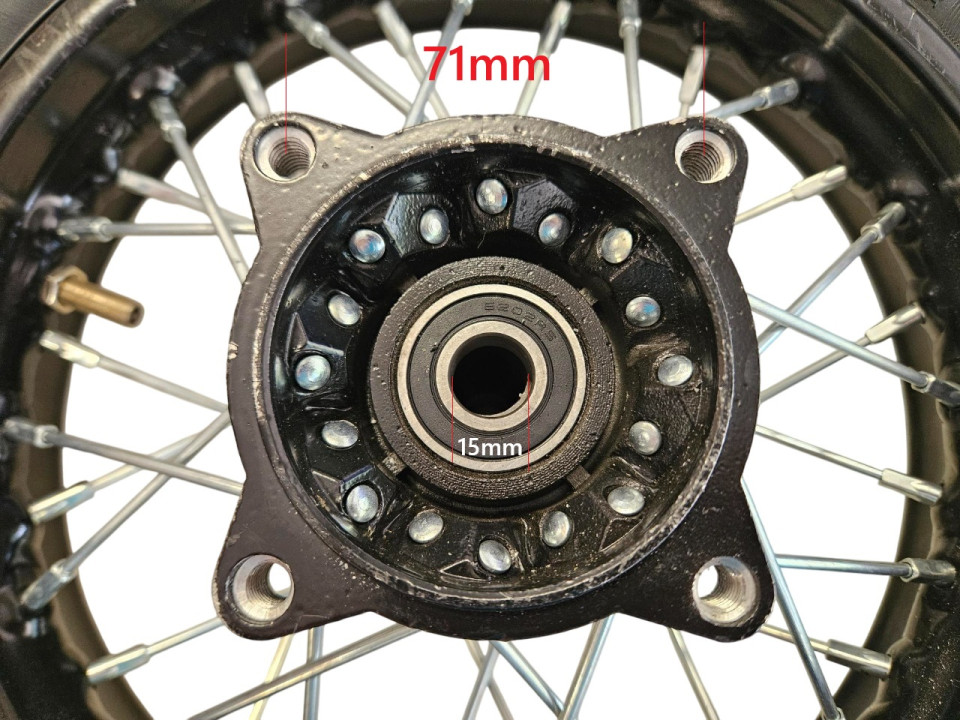 (210D4a) 10 inch velg + band (achter)