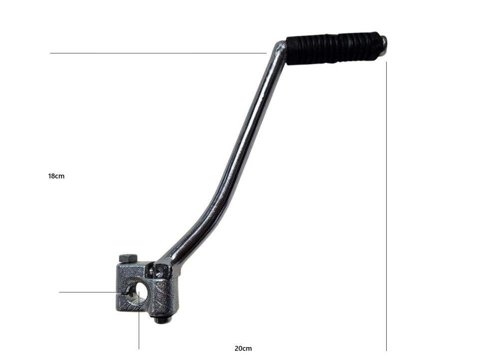 (16D5a) Kickstarter 250cc (lengte ca. 18cm) 16mm as