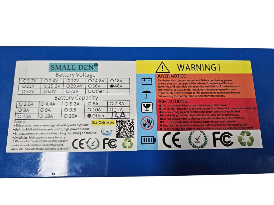 (27G2c) Lithium accu 48 volt 13 Ah