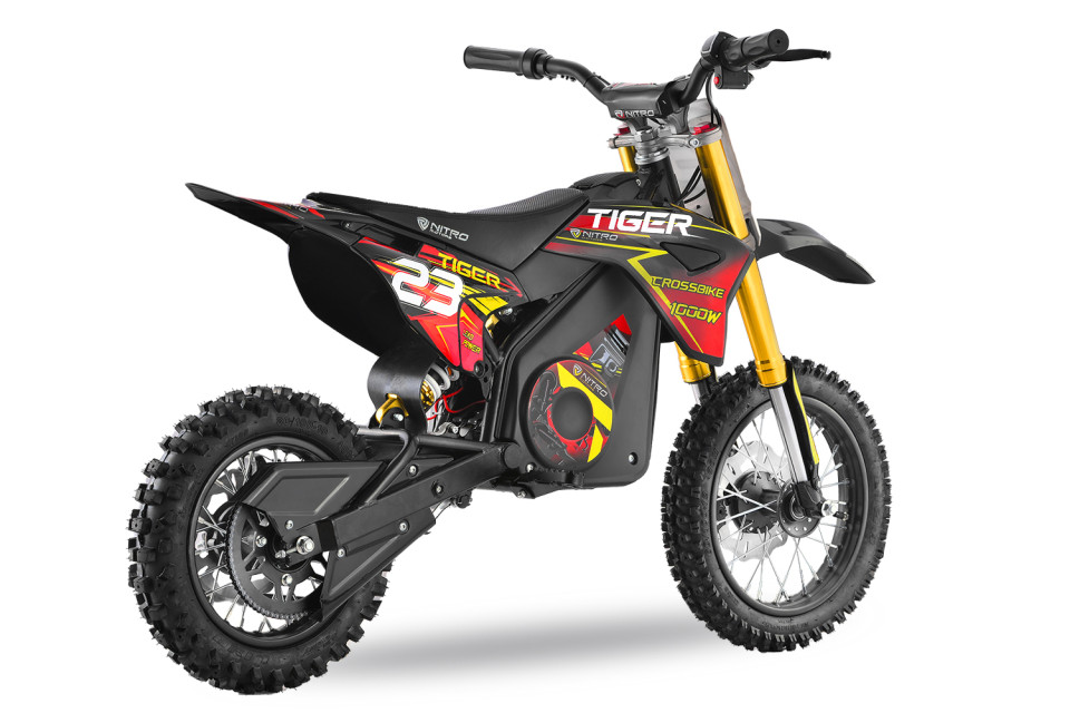 Eco Dirtbike 1000W Tiger DLX 12 Yellow lood accu