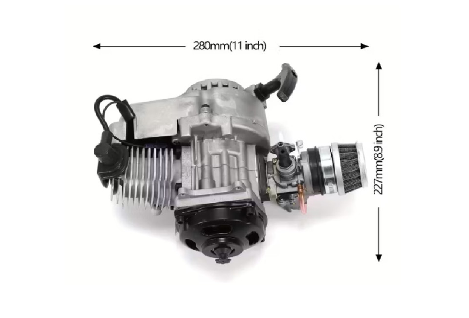 (27B2a) Motorblok 49cc met koppelingshuis (90012000)