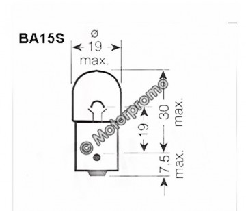 (35B4h) Lamp BA15S 12V 10W oranje (3689)