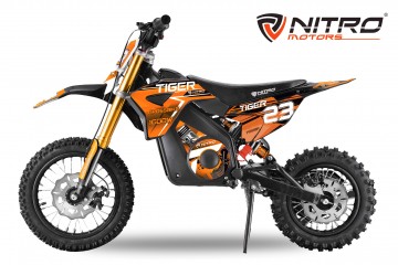 Eco Dirtbike 1000W Tiger DLX 12 Orange lood accu