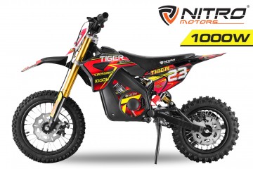 Eco Dirtbike 1000W Tiger DLX 12 Red lood accu