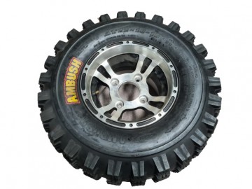 (211A2e) Achterband met velg Ambush 22x11.00-10 