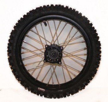 (209A1a) 14 inch velg + band + binnenband (voor) as 12mm