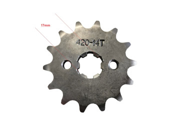 (5G3c) Voortandwiel 420 - 14 Tands as 17mm