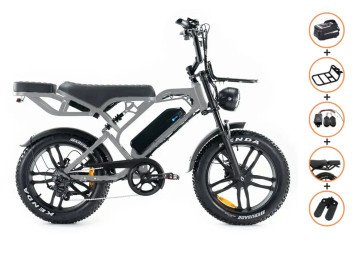 QM V20 PRO Luxury Full Option - grijs - elektrische fatbike