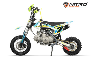 Dirtbike 125cc Chilly UX URX 12/10 E-Start Automaat Blauw