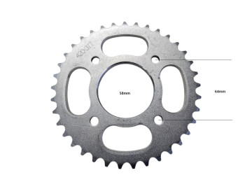 (5A6c) Achtertandwiel 420 - 37 tands (as 58 / steek 4x64)