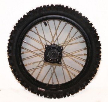 (209A1a) 14 inch velg + band + binnenband (voor) as 12mm