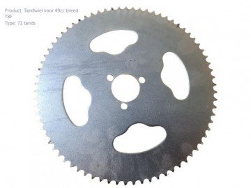 (5H3a) Achtertandwiel breed achter 72 tands as:29mm st= 3 x 34mm